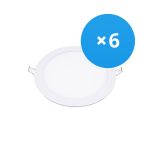 Confezione Multipack 6x Bright Choice Downlight LED UltraSlim 15W 1200lm 110D - 840 Bianco Freddo | 190mm - Ritaglio 175mm